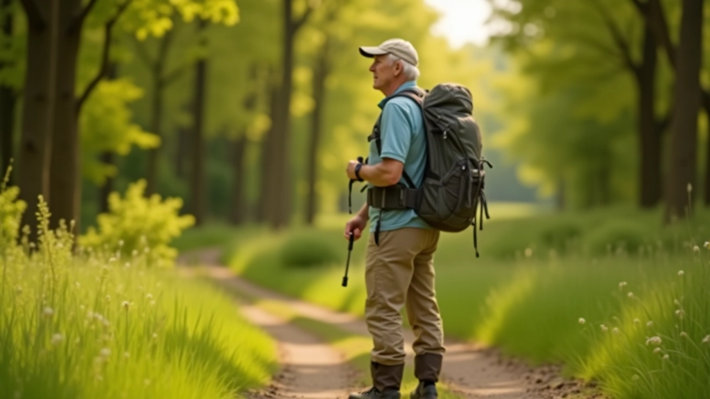 Gepensioneerde wandelaars met goede wandelschoenen en rugzak in de natuur