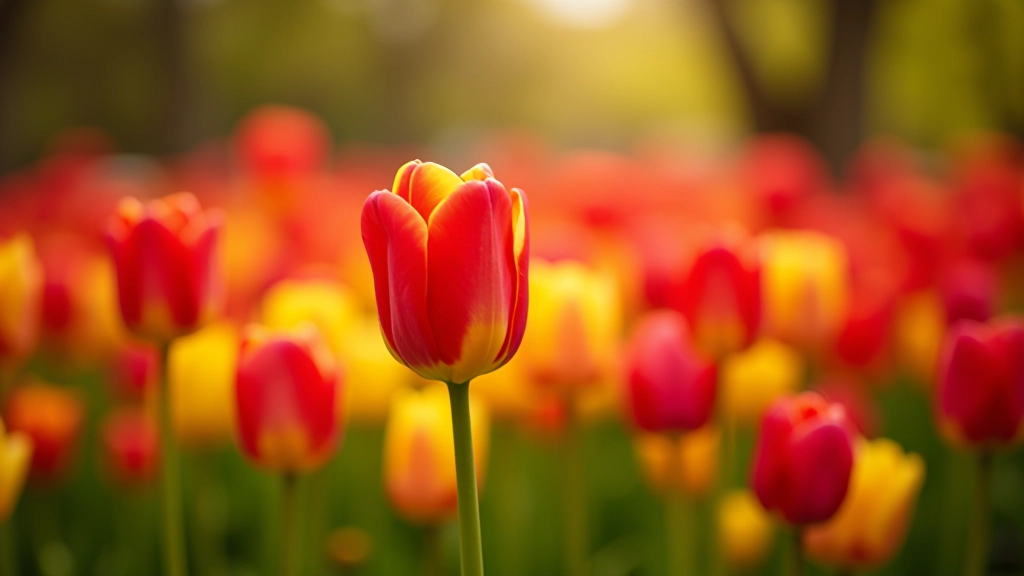 Kleurrijke tulpenvelden in Keukenhof